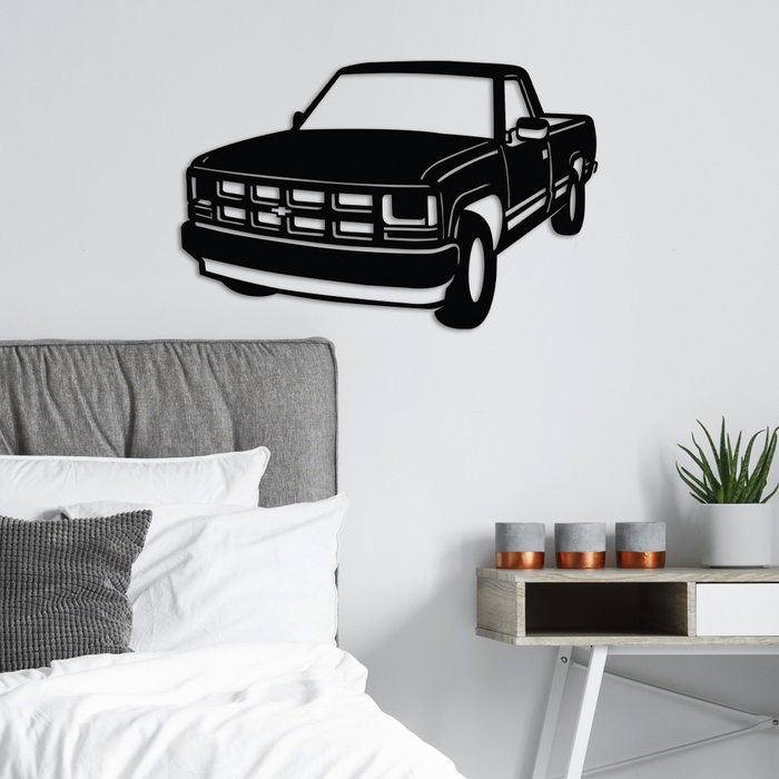Wallity Chevrolet C-K (1994 - 1996) Escultura de pared de metal negra Wallity Chevrolet C-K (1994 - 1996) Escultura de pared de metal negra